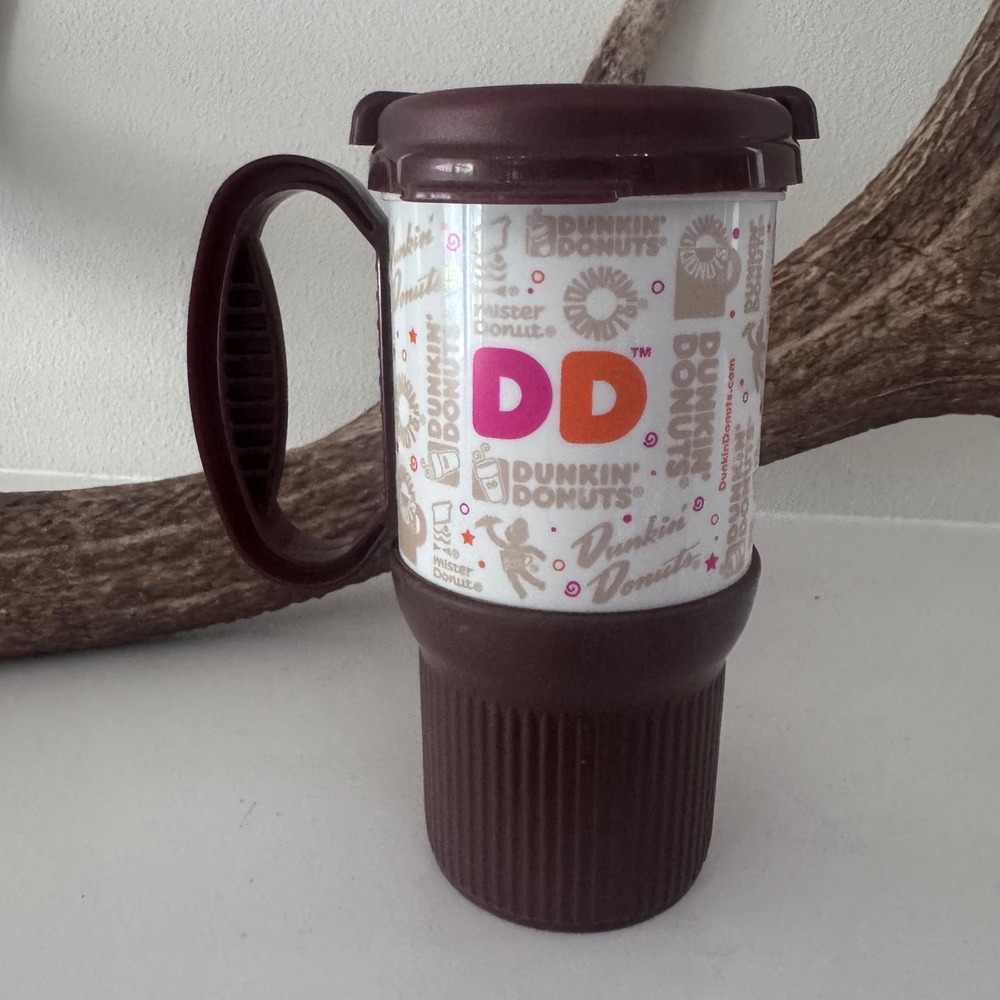 Vintage Dunkin' Donuts Mister Donut 24oz Travel Mug Whirley Retro Tumbler 2010